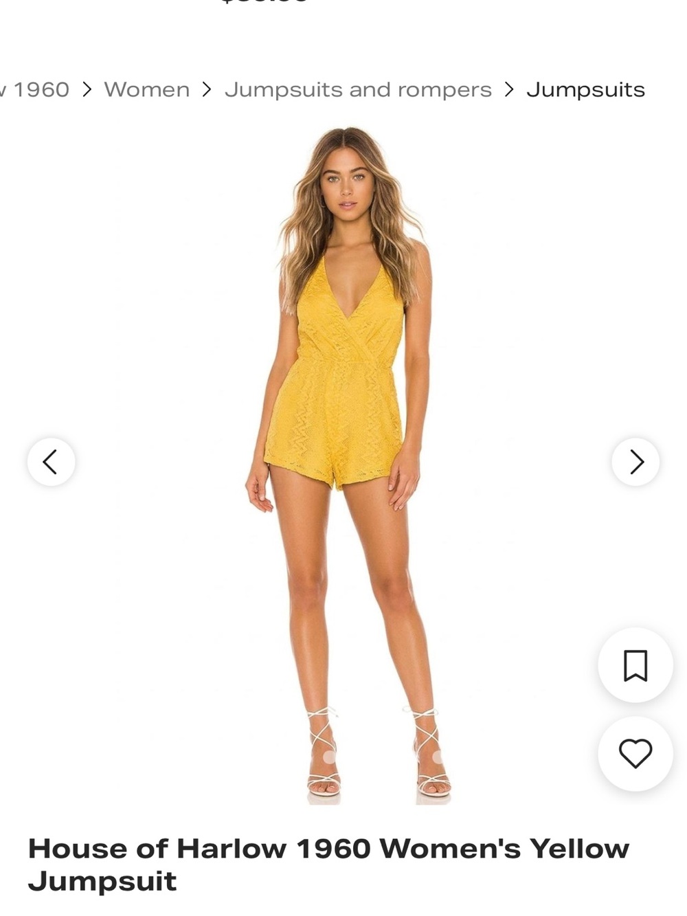 House of Harlow 1960 Yellow Lace Romper